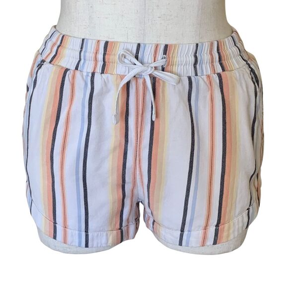 Billabong Pants - Billabong XS Striped Drawstring Shorts Pastel Multi-Color Casual Comfy